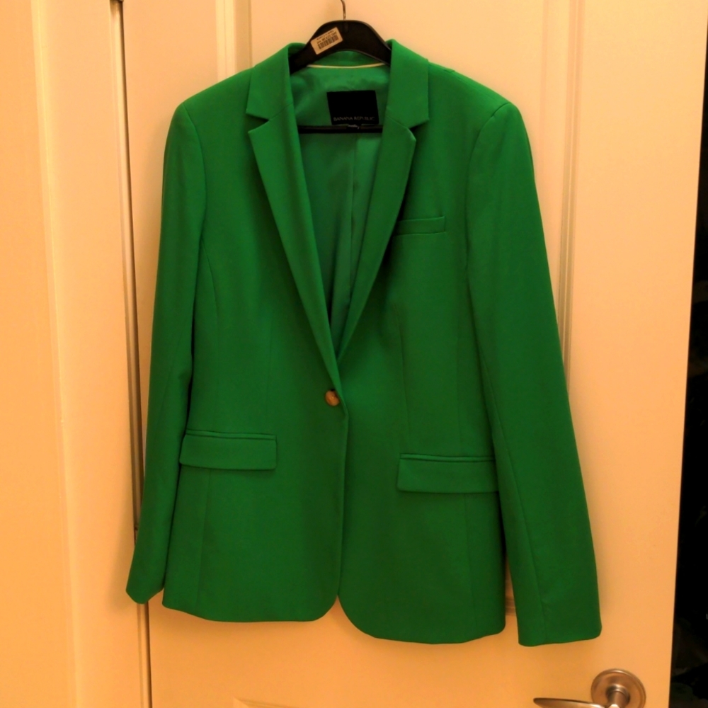 Banana Republic Size 8 Green Blazer